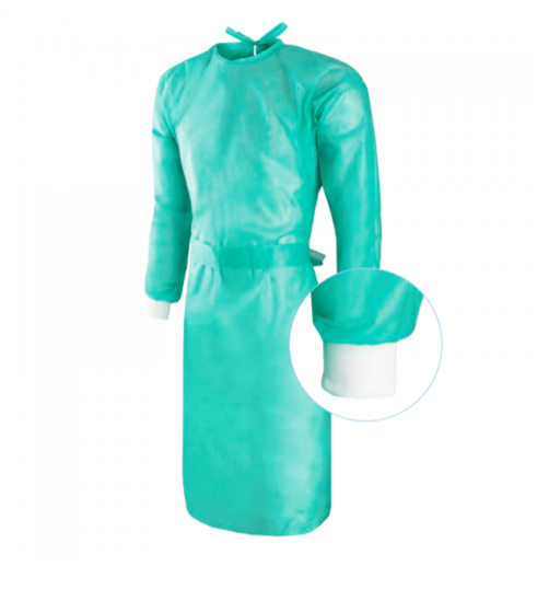 Vliesstoffschürze mit Manschette 20g Größe L/XL 1St. grün